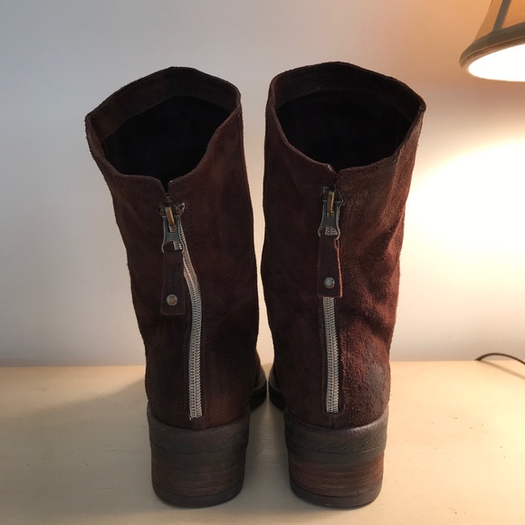 FERNWEH BOHEME BROWN SUEDE SLOUCH ANKLE BOOTS - Picture 2 of 10